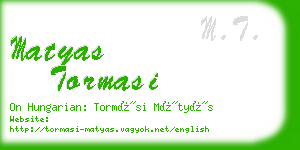 matyas tormasi business card